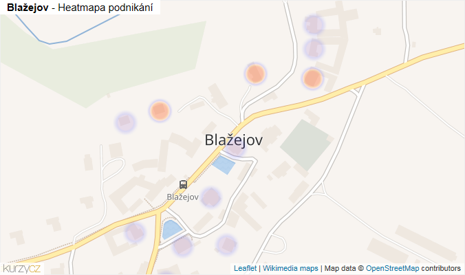 Mapa Blažejov - Firmy v části obce.