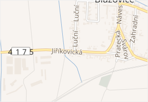 Jiříkovická v obci Blažovice - mapa ulice