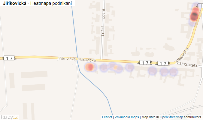 Mapa Jiříkovická - Firmy v ulici.