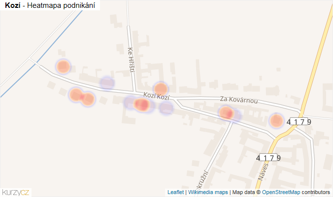 Mapa Kozí - Firmy v ulici.