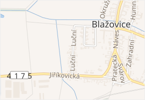 Luční v obci Blažovice - mapa ulice