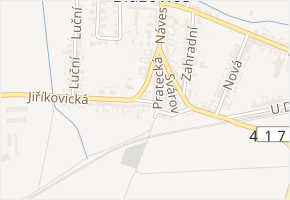 U Kostela v obci Blažovice - mapa ulice