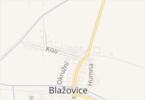Za Kovárnou v obci Blažovice - mapa ulice