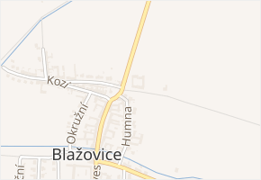 Za Křížkem v obci Blažovice - mapa ulice