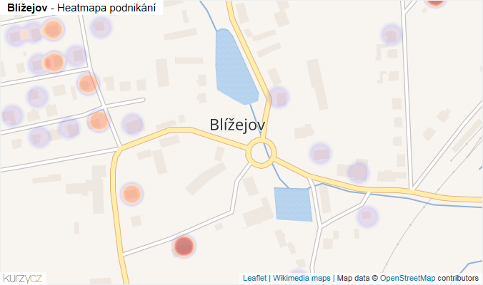 Mapa Blížejov - Firmy v části obce.