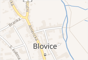 Malá ulice v obci Blovice - mapa ulice