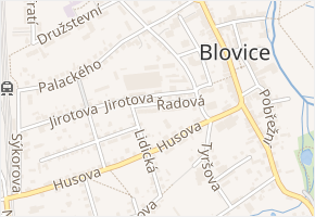 Řadová v obci Blovice - mapa ulice