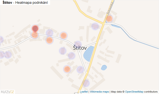 Mapa Štítov - Firmy v části obce.