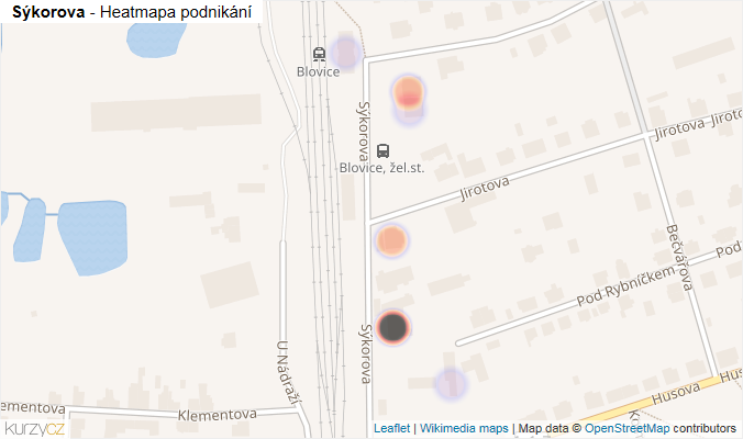 Mapa Sýkorova - Firmy v ulici.