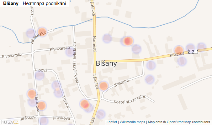 Mapa Blšany - Firmy v části obce.