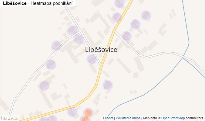 Mapa Liběšovice - Firmy v části obce.