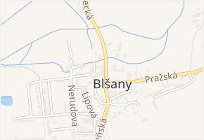 Náměstí v obci Blšany - mapa ulice