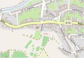 Farská v obci Blučina - mapa ulice