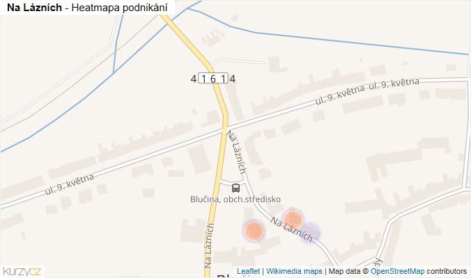 Mapa Na Lázních - Firmy v ulici.