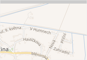 V Humnech v obci Blučina - mapa ulice