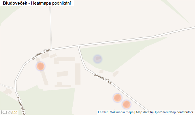 Mapa Bludoveček - Firmy v ulici.