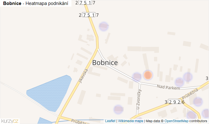 Mapa Bobnice - Firmy v části obce.