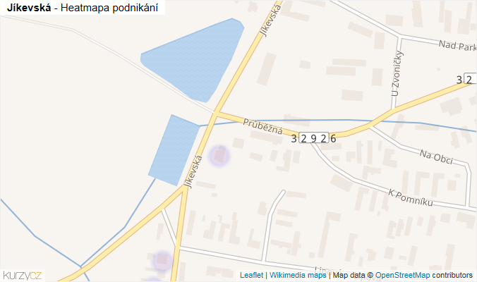 Mapa Jíkevská - Firmy v ulici.
