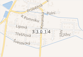 Kovanská v obci Bobnice - mapa ulice