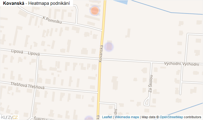 Mapa Kovanská - Firmy v ulici.