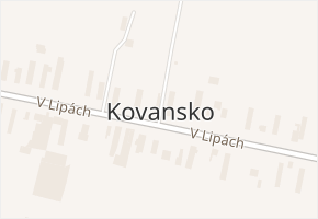 Kovansko v obci Bobnice - mapa části obce