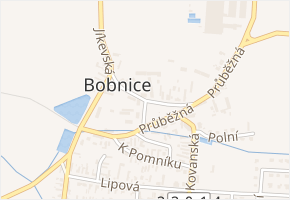 Nad Parkem v obci Bobnice - mapa ulice