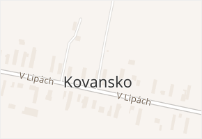 V Lipách v obci Bobnice - mapa ulice