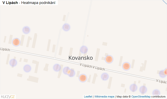 Mapa V Lipách - Firmy v ulici.