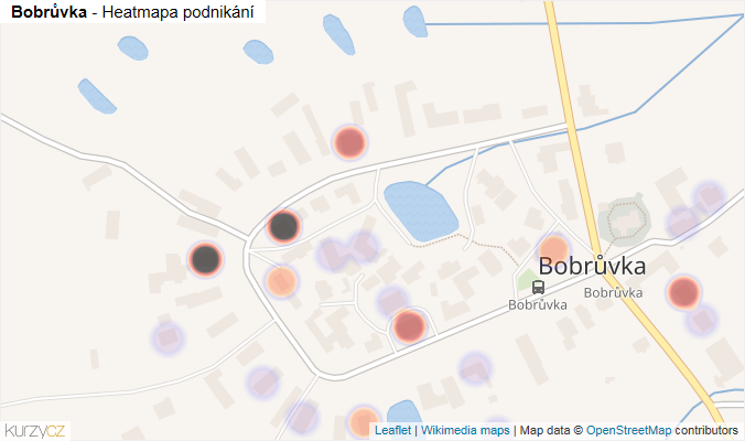 Mapa Bobrůvka - Firmy v části obce.