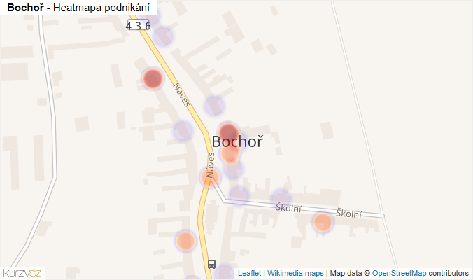 Mapa Bochoř - Firmy v části obce.
