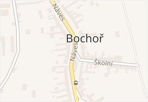 Náves v obci Bochoř - mapa ulice