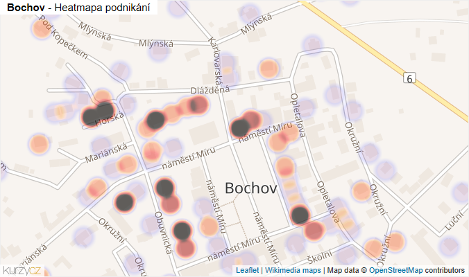 Mapa Bochov - Firmy v obci.