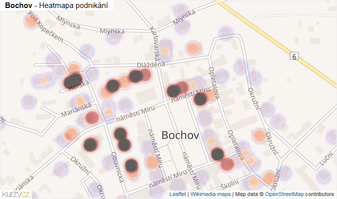 Mapa Bochov - Firmy v části obce.
