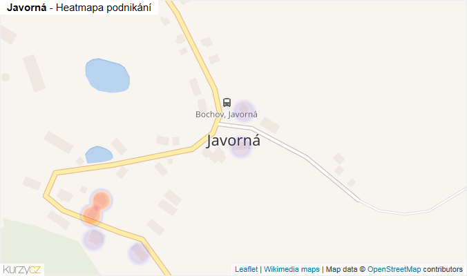 Mapa Javorná - Firmy v části obce.