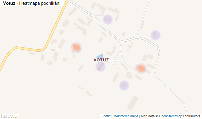 Mapa Votuz - Firmy v části obce.