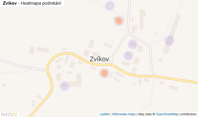 Mapa Zvíkov - Firmy v části obce.