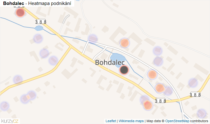 Mapa Bohdalec - Firmy v části obce.