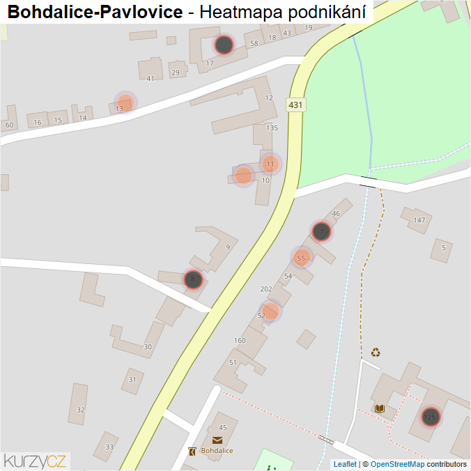 Mapa Bohdalice-Pavlovice - Firmy v obci.