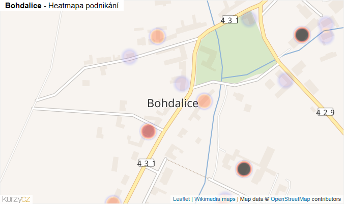 Mapa Bohdalice - Firmy v části obce.