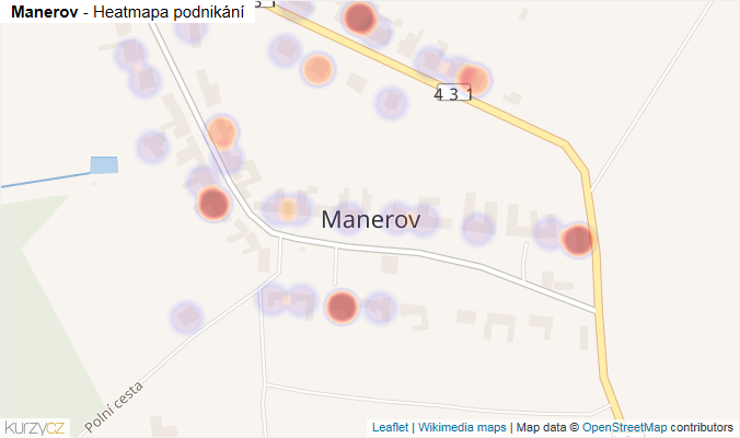 Mapa Manerov - Firmy v části obce.