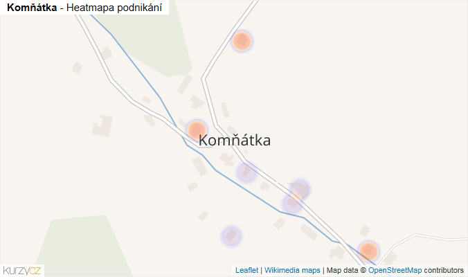 Mapa Komňátka - Firmy v části obce.