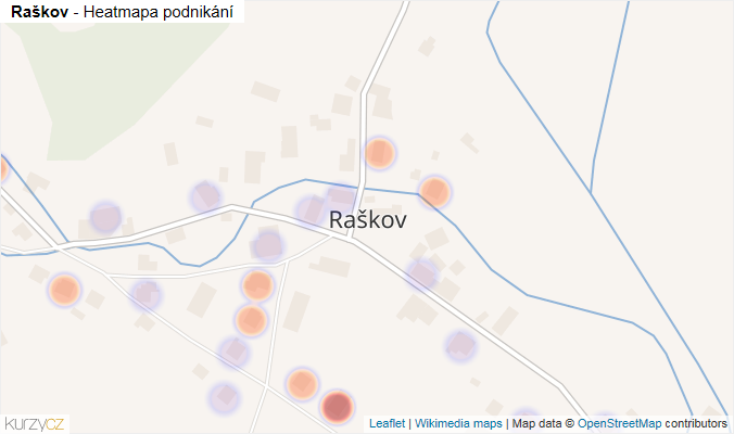 Mapa Raškov - Firmy v části obce.