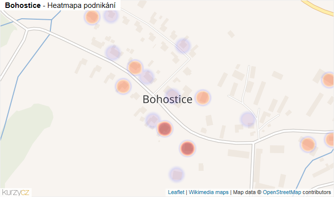 Mapa Bohostice - Firmy v části obce.