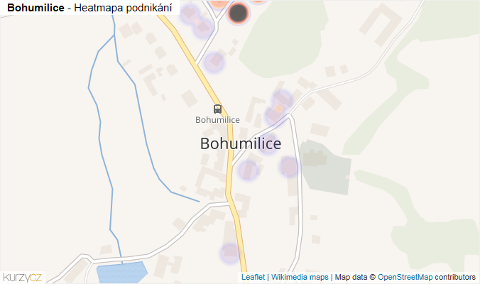 Mapa Bohumilice - Firmy v části obce.