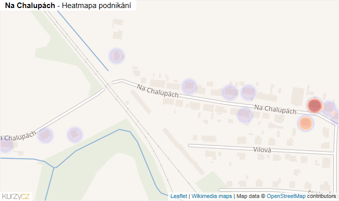 Mapa Na Chalupách - Firmy v ulici.