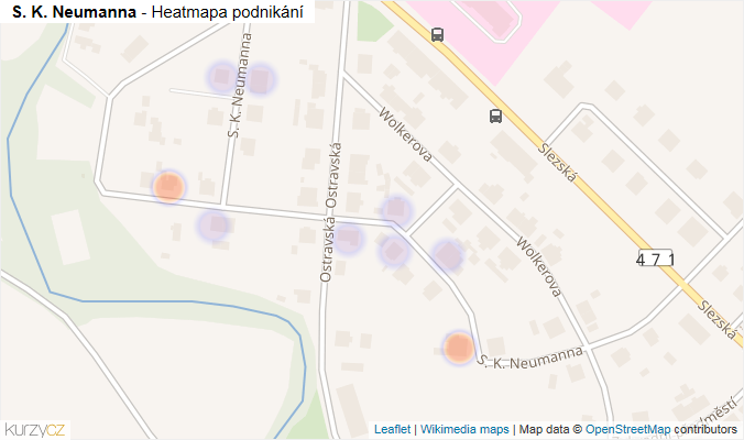 Mapa S. K. Neumanna - Firmy v ulici.