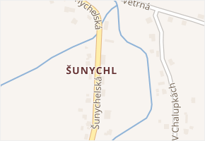 Šunychl v obci Bohumín - mapa části obce