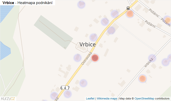 Mapa Vrbice - Firmy v části obce.