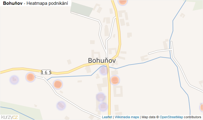 Mapa Bohuňov - Firmy v části obce.