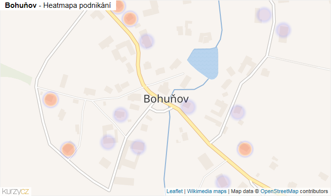 Mapa Bohuňov - Firmy v části obce.
